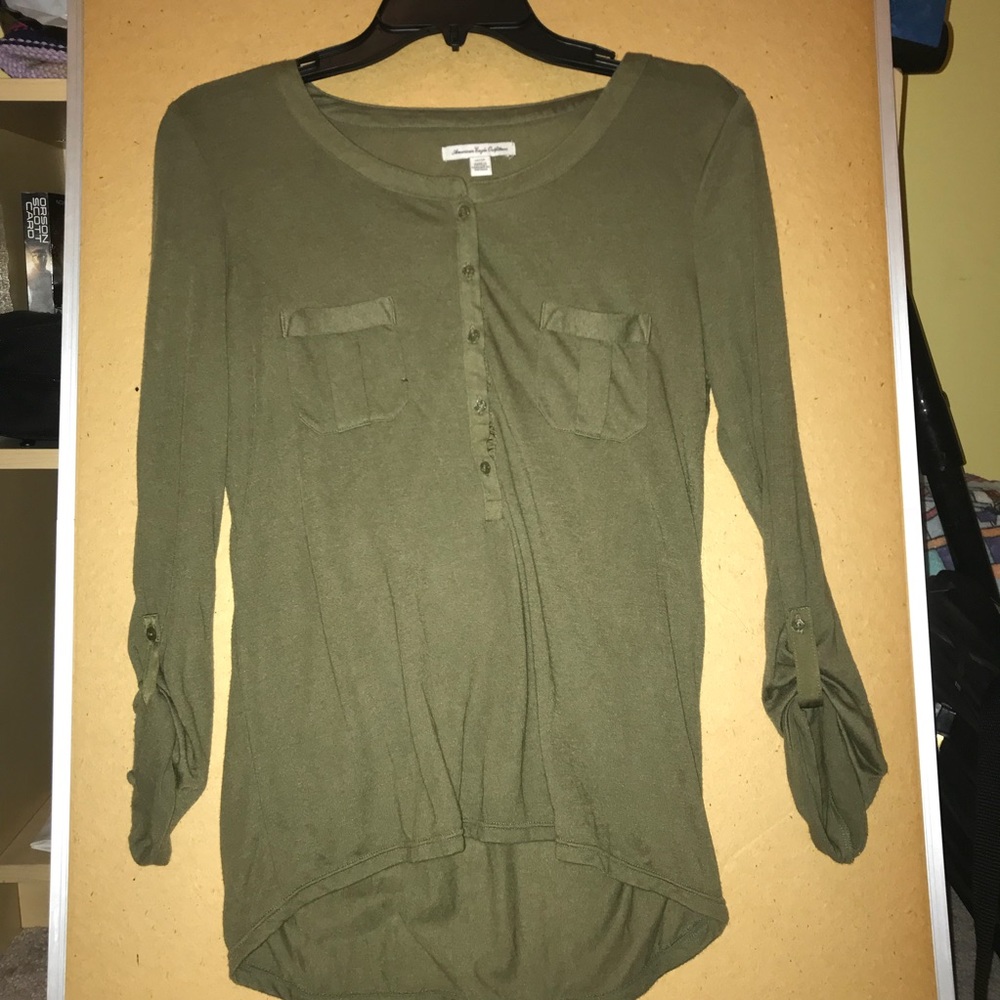 army green quarter sleeve shirt